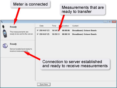 NoiseMeters applications sync